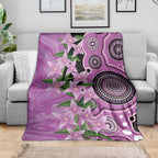 Australia Boronia Blanket Aussie Native Flowers Indigenous Art - Aussie Hoodie