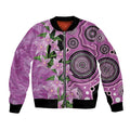 Australia Boronia Bomber Jacket Aussie Native Flowers Indigenous Art - Aussie Hoodie