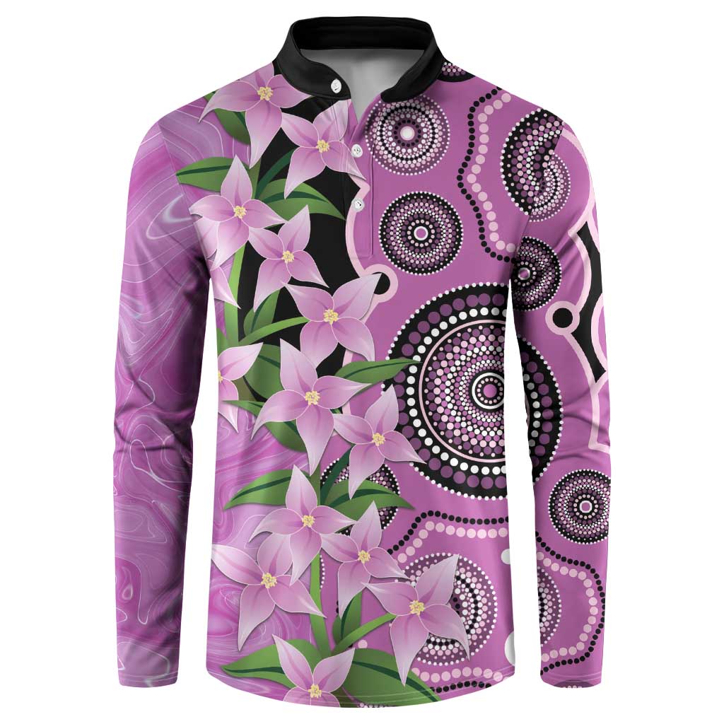 Australia Boronia Button Sweatshirt Aussie Native Flowers Indigenous Art - Aussie Hoodie