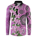 Australia Boronia Button Sweatshirt Aussie Native Flowers Indigenous Art - Aussie Hoodie