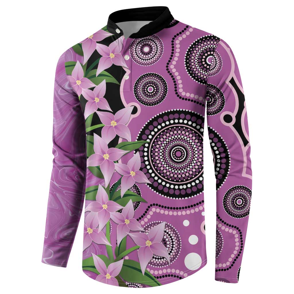 Australia Boronia Button Sweatshirt Aussie Native Flowers Indigenous Art - Aussie Hoodie