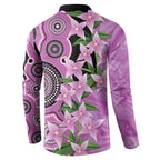 Australia Boronia Button Sweatshirt Aussie Native Flowers Indigenous Art - Aussie Hoodie