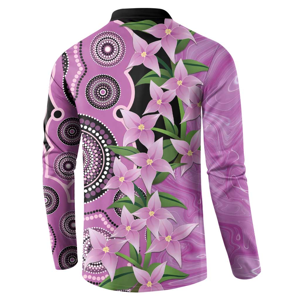 Australia Boronia Button Sweatshirt Aussie Native Flowers Indigenous Art - Aussie Hoodie