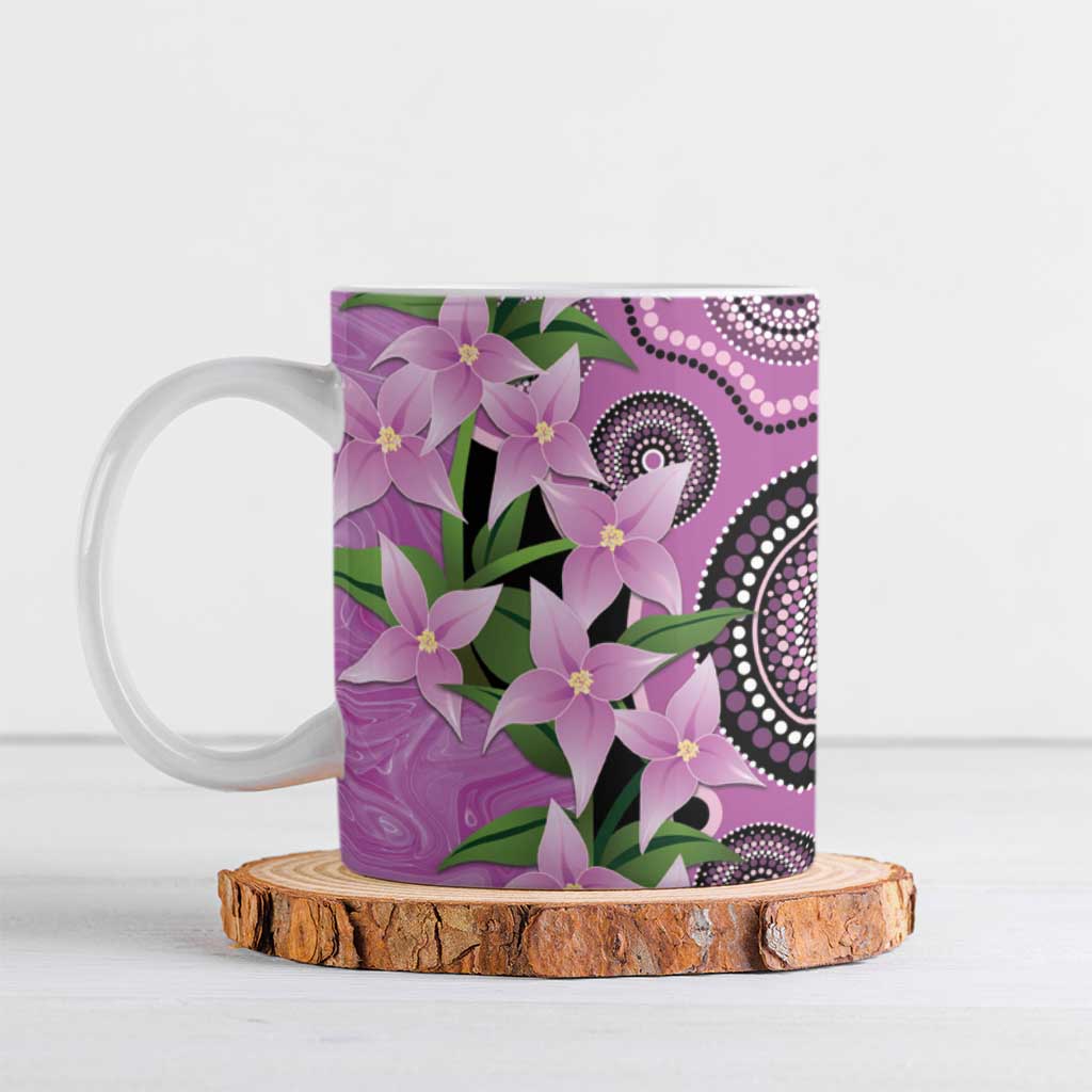 Australia Boronia Ceramic Mug Aussie Native Flowers Indigenous Art - Aussie Hoodie