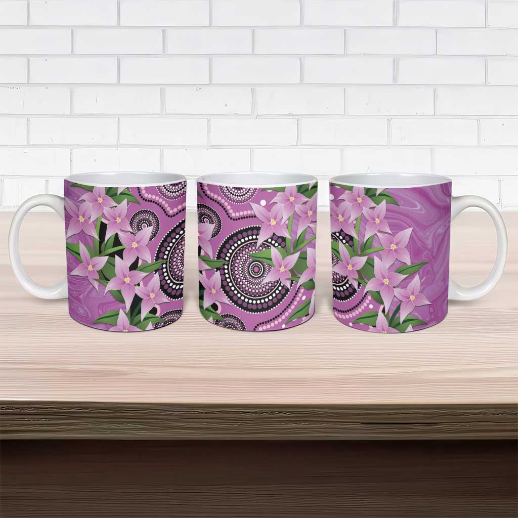 Australia Boronia Ceramic Mug Aussie Native Flowers Indigenous Art - Aussie Hoodie