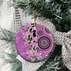 Australia Boronia Ceramic Ornament Aussie Native Flowers Indigenous Art - Aussie Hoodie
