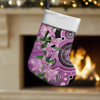 Australia Boronia Christmas Stocking Aussie Native Flowers Indigenous Art - Aussie Hoodie