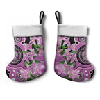 Australia Boronia Christmas Stocking Aussie Native Flowers Indigenous Art - Aussie Hoodie