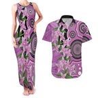Australia Boronia Couples Matching Tank Maxi Dress and Hawaiian Shirt Aussie Native Flowers Indigenous Art - Aussie Hoodie