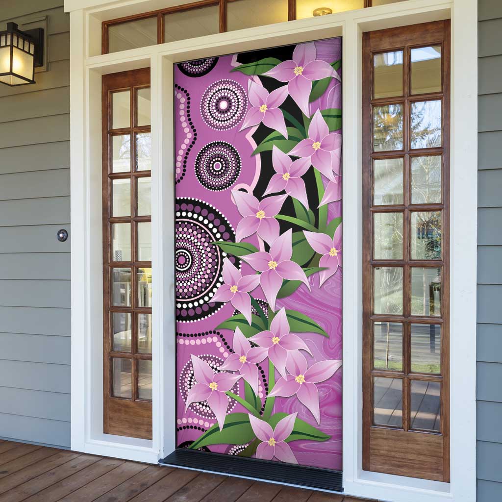 Australia Boronia Door Cover Aussie Native Flowers Indigenous Art - Aussie Hoodie