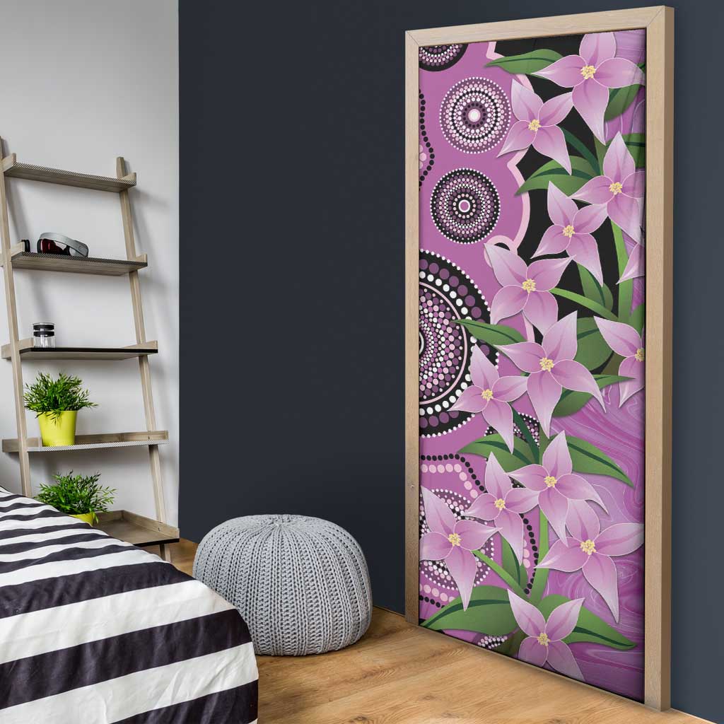 Australia Boronia Door Cover Aussie Native Flowers Indigenous Art - Aussie Hoodie