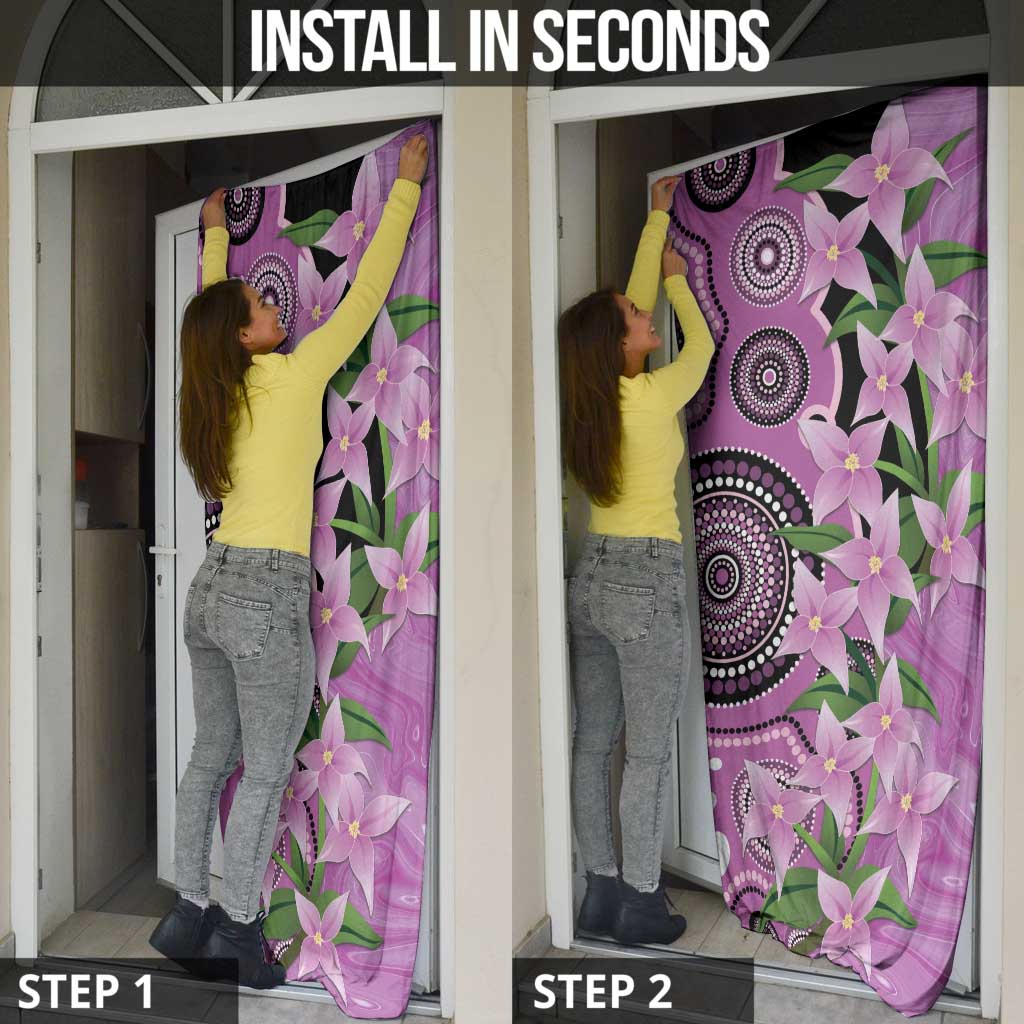 Australia Boronia Door Cover Aussie Native Flowers Indigenous Art - Aussie Hoodie