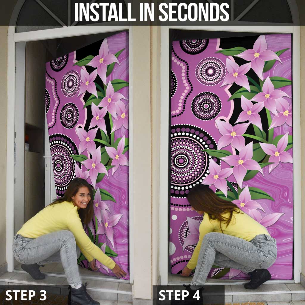 Australia Boronia Door Cover Aussie Native Flowers Indigenous Art - Aussie Hoodie