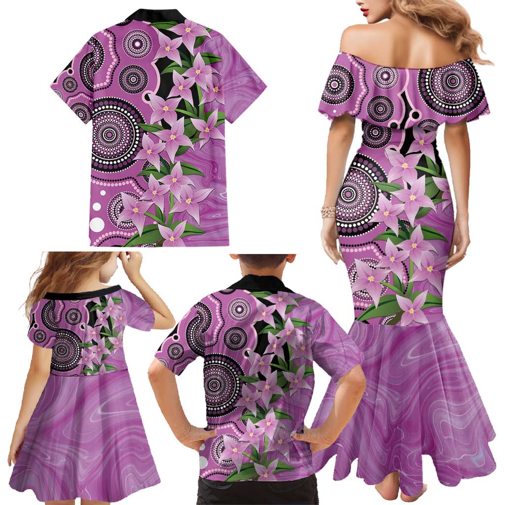 Australia Boronia Family Matching Mermaid Dress and Hawaiian Shirt Aussie Native Flowers Indigenous Art - Aussie Hoodie
