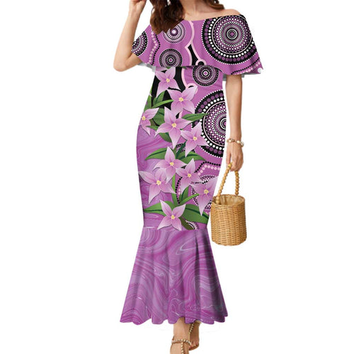 Australia Boronia Family Matching Mermaid Dress and Hawaiian Shirt Aussie Native Flowers Indigenous Art - Aussie Hoodie