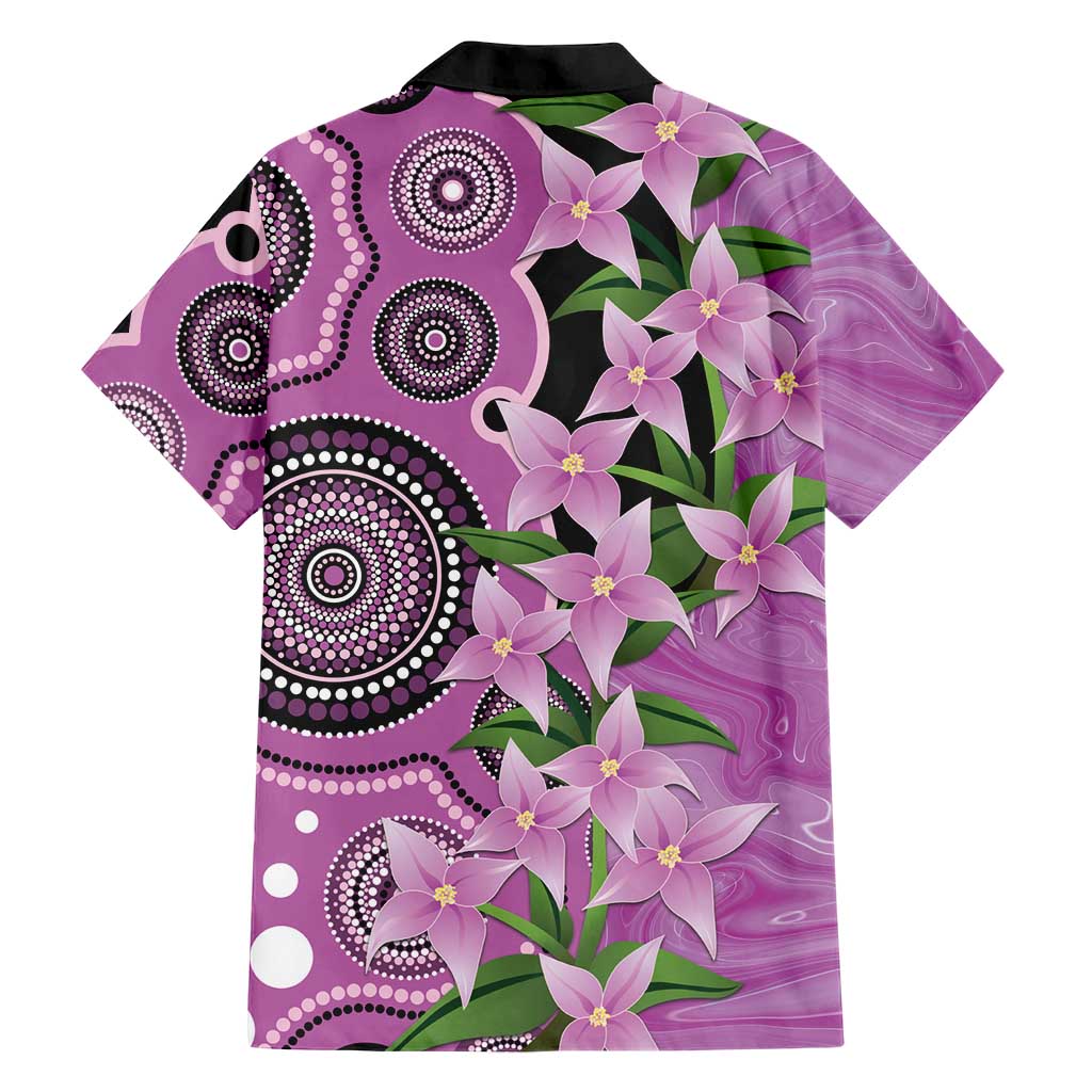 Australia Boronia Family Matching Off Shoulder Maxi Dress and Hawaiian Shirt Aussie Native Flowers Indigenous Art - Aussie Hoodie