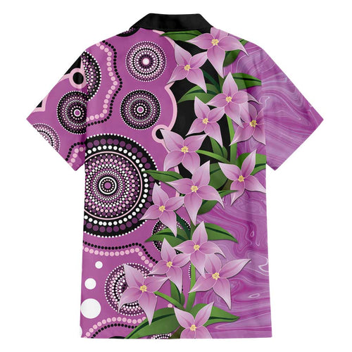 Australia Boronia Family Matching Off Shoulder Maxi Dress and Hawaiian Shirt Aussie Native Flowers Indigenous Art - Aussie Hoodie