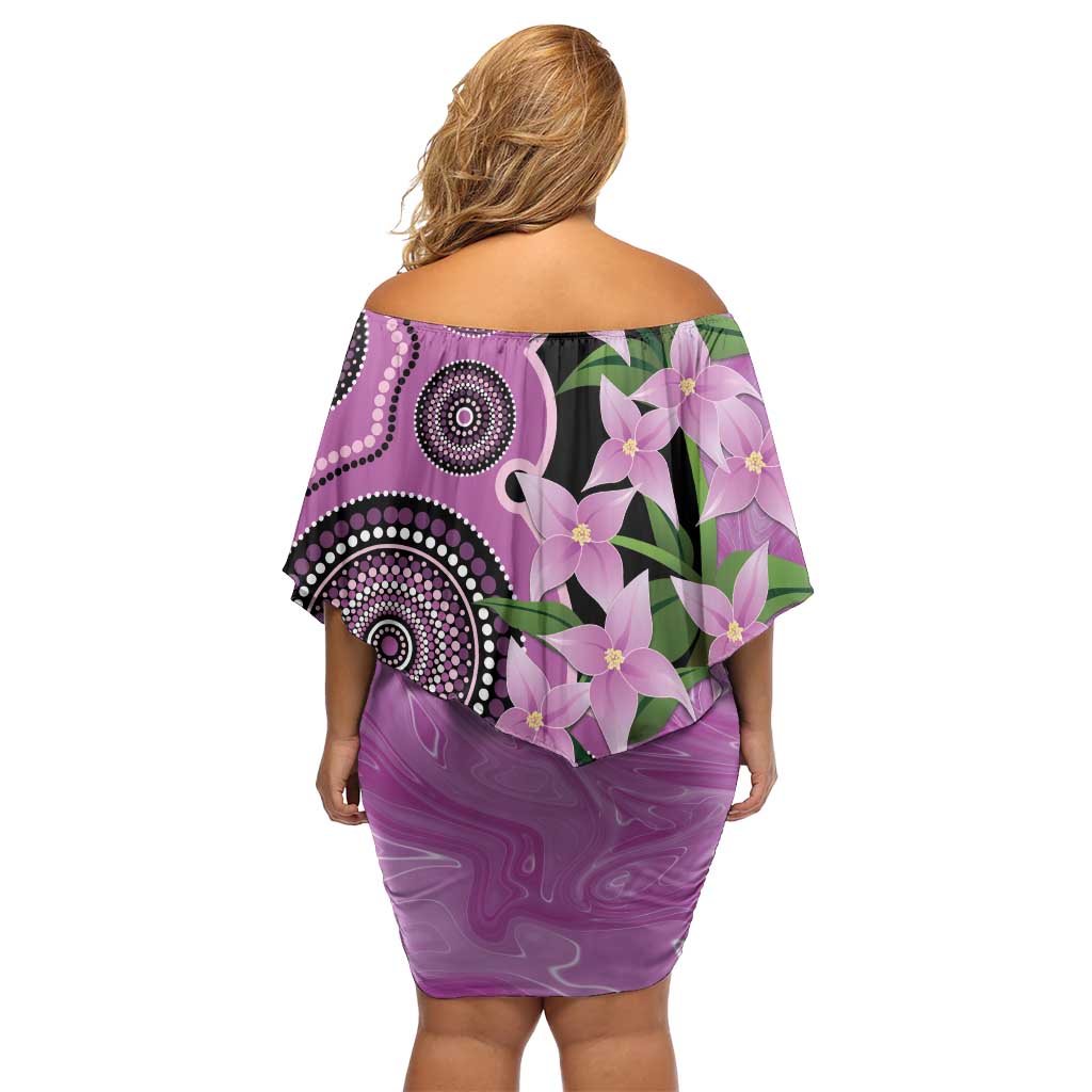 Australia Boronia Family Matching Off Shoulder Short Dress and Hawaiian Shirt Aussie Native Flowers Indigenous Art - Aussie Hoodie