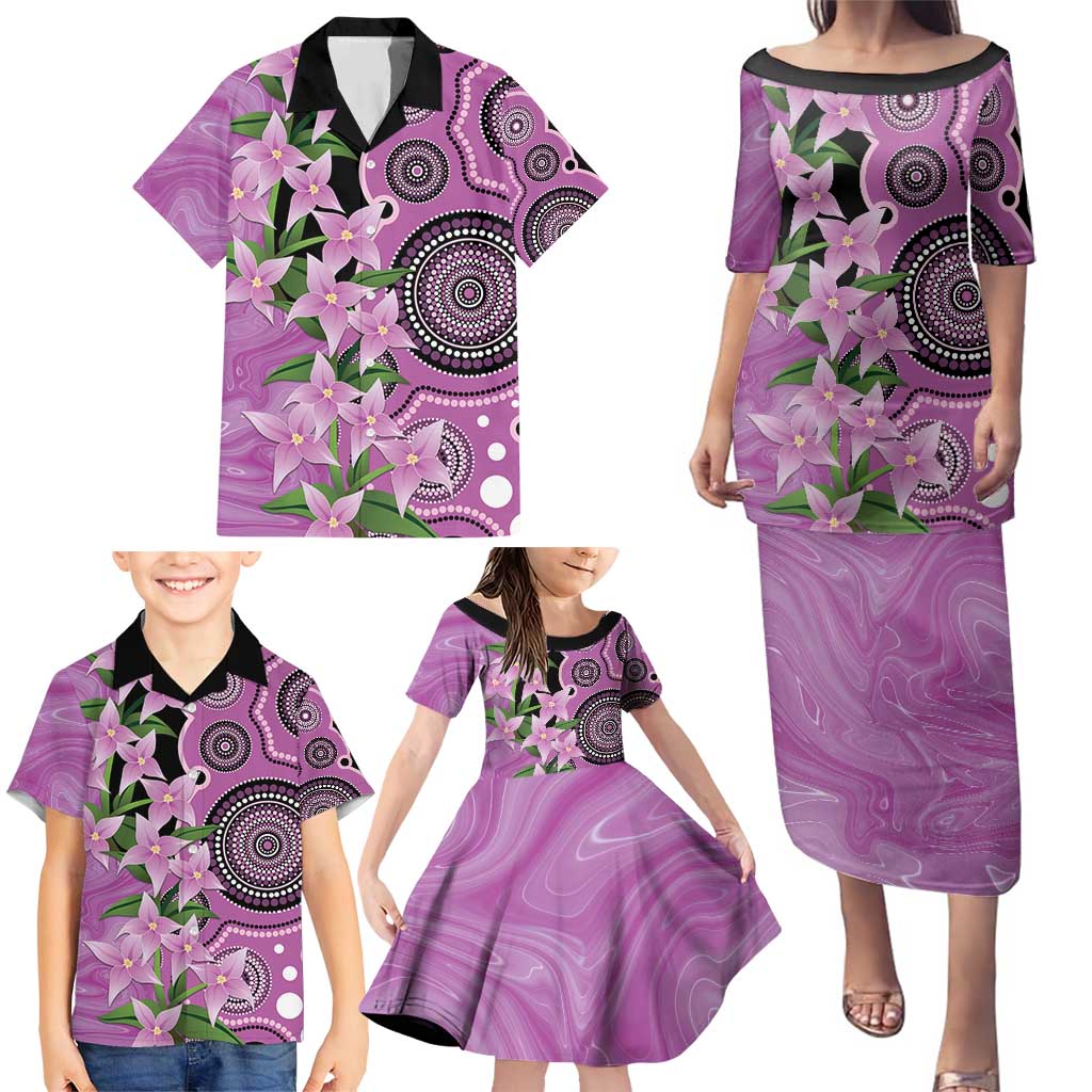 Australia Boronia Family Matching Puletasi and Hawaiian Shirt Aussie Native Flowers Indigenous Art - Aussie Hoodie