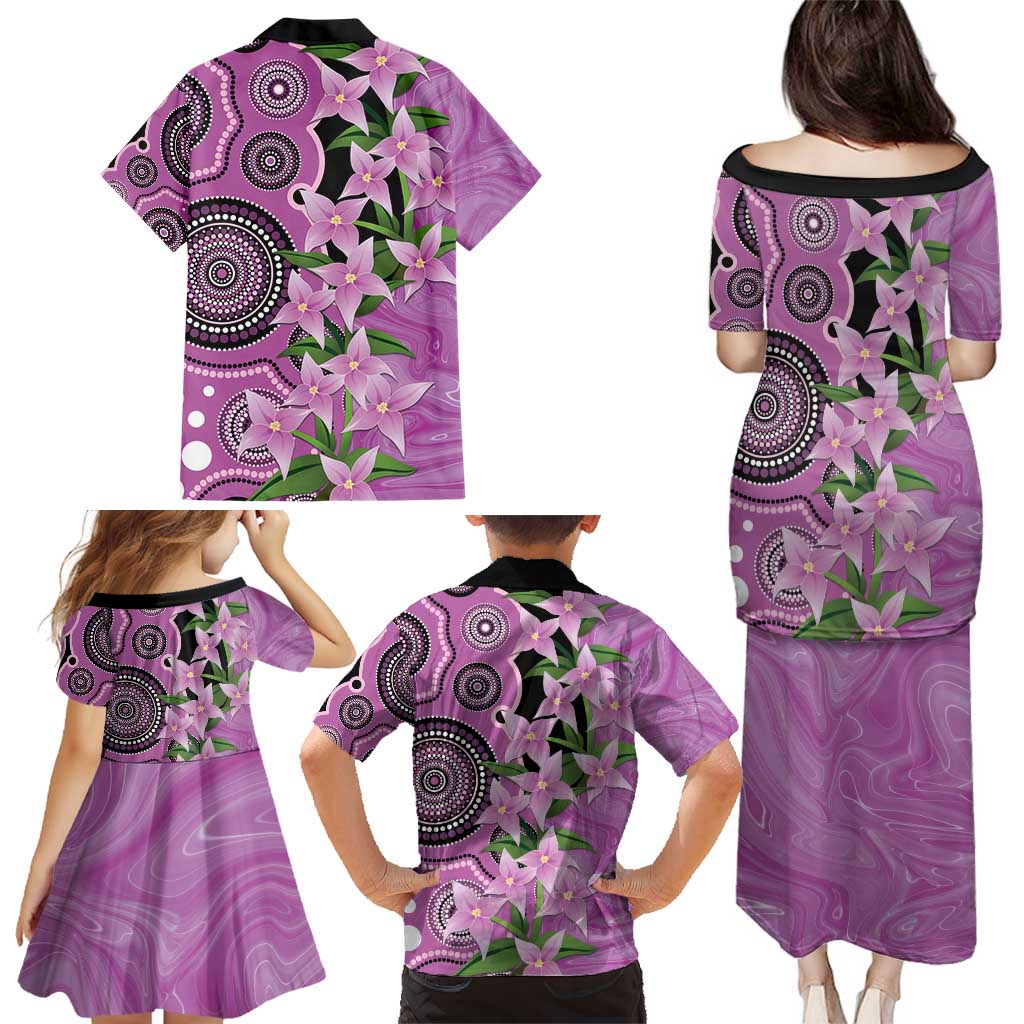 Australia Boronia Family Matching Puletasi and Hawaiian Shirt Aussie Native Flowers Indigenous Art - Aussie Hoodie