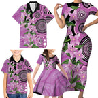 Australia Boronia Family Matching Short Sleeve Bodycon Dress and Hawaiian Shirt Aussie Native Flowers Indigenous Art - Aussie Hoodie