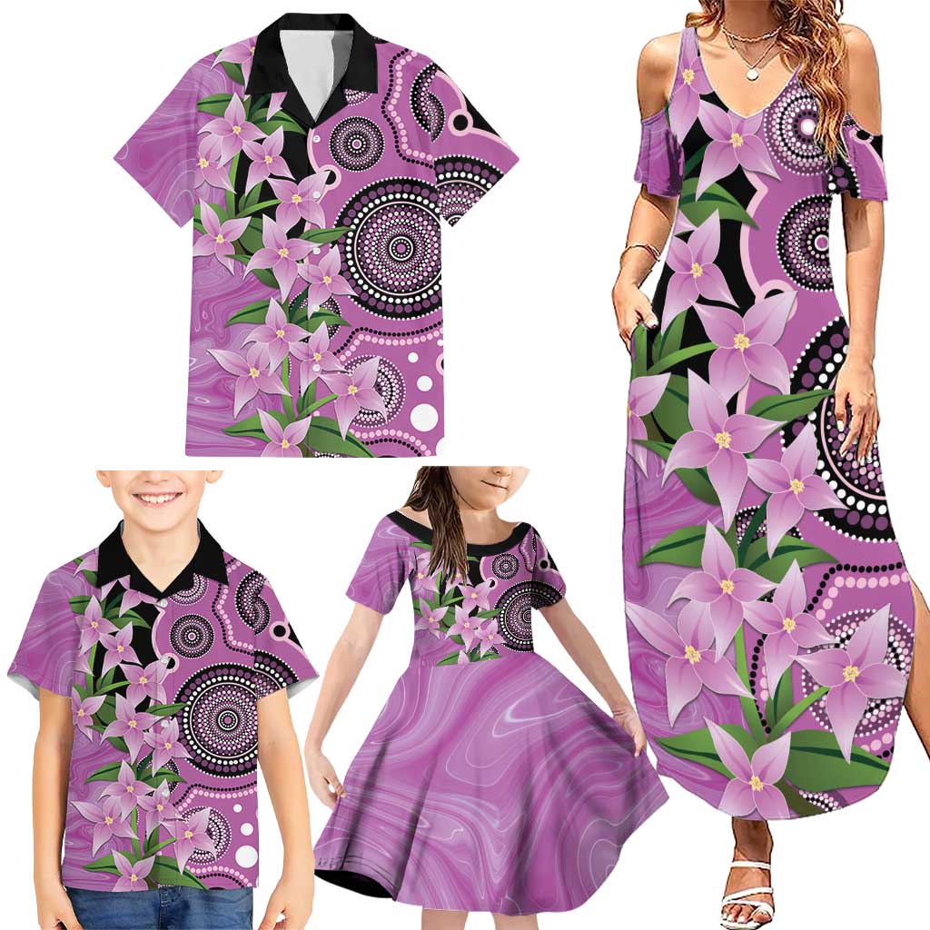 Australia Boronia Family Matching Summer Maxi Dress and Hawaiian Shirt Aussie Native Flowers Indigenous Art - Aussie Hoodie
