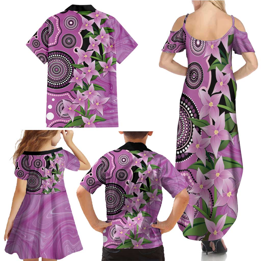 Australia Boronia Family Matching Summer Maxi Dress and Hawaiian Shirt Aussie Native Flowers Indigenous Art - Aussie Hoodie
