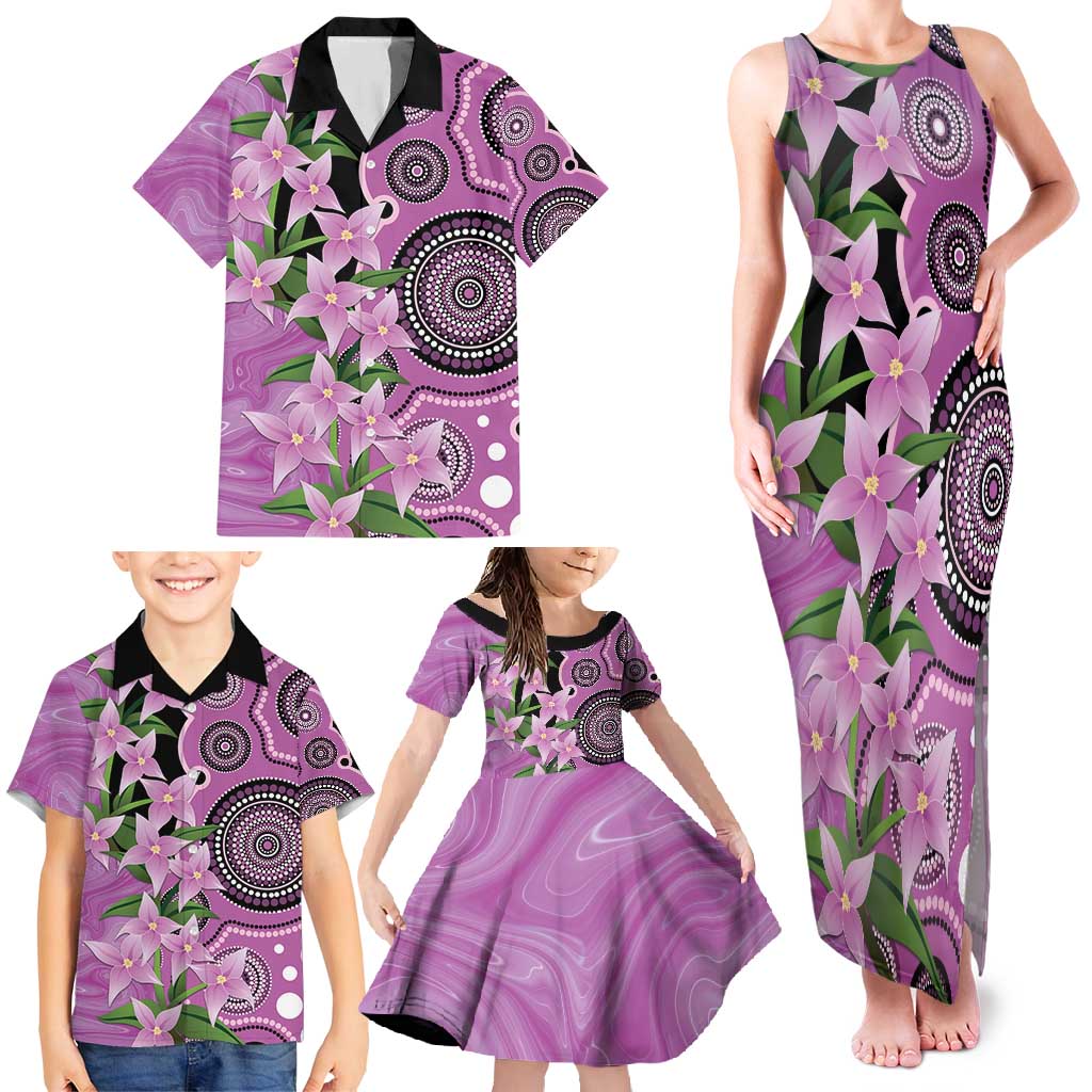 Australia Boronia Family Matching Tank Maxi Dress and Hawaiian Shirt Aussie Native Flowers Indigenous Art - Aussie Hoodie