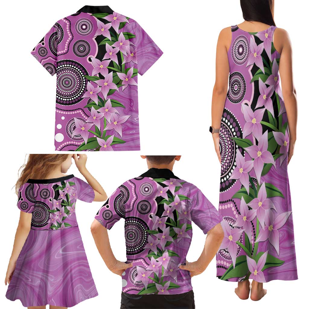 Australia Boronia Family Matching Tank Maxi Dress and Hawaiian Shirt Aussie Native Flowers Indigenous Art - Aussie Hoodie