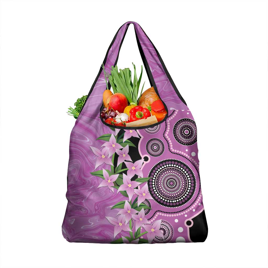 Australia Boronia Grocery Bag Aussie Native Flowers Indigenous Art - Aussie Hoodie