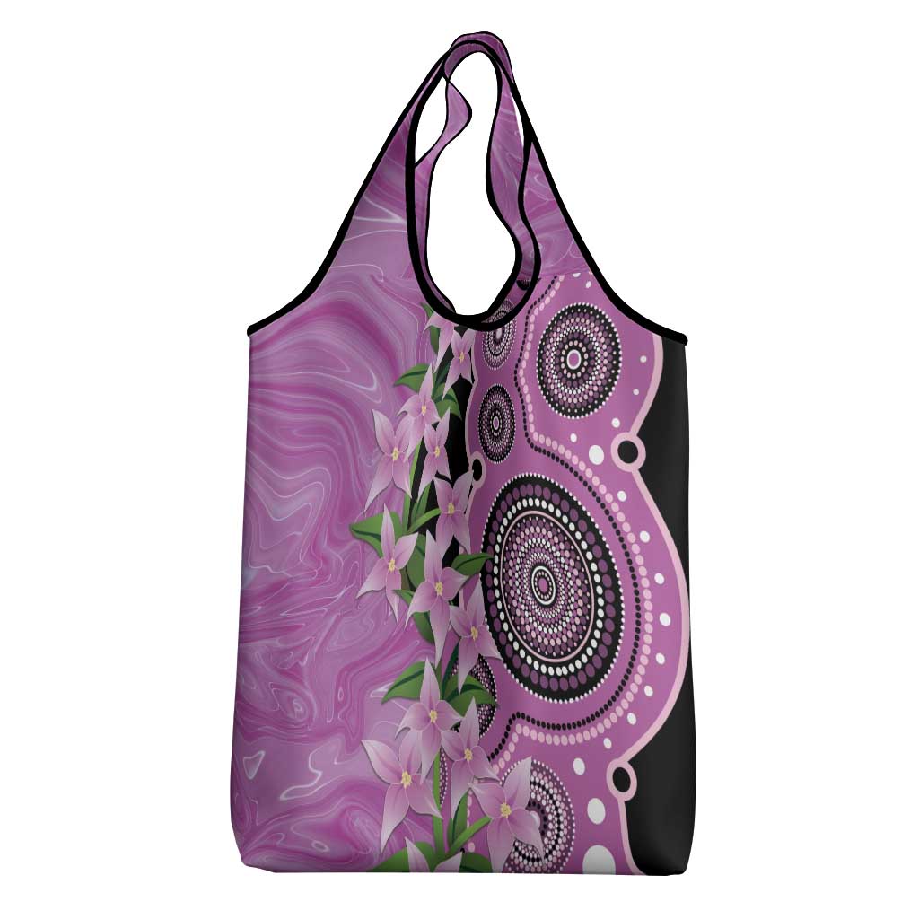 Australia Boronia Grocery Bag Aussie Native Flowers Indigenous Art - Aussie Hoodie