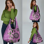 Australia Boronia Grocery Bag Aussie Native Flowers Indigenous Art - Aussie Hoodie