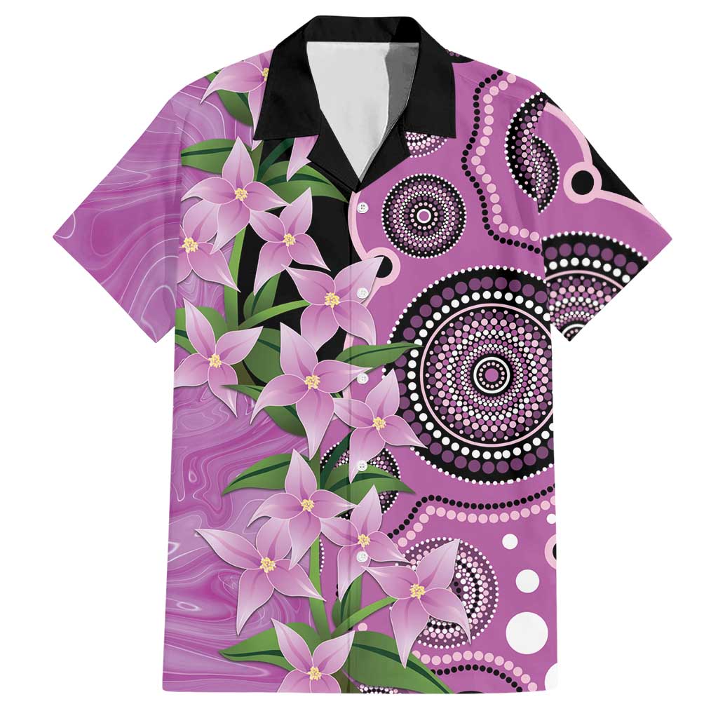Australia Boronia Hawaiian Shirt Aussie Native Flowers Indigenous Art - Aussie Hoodie