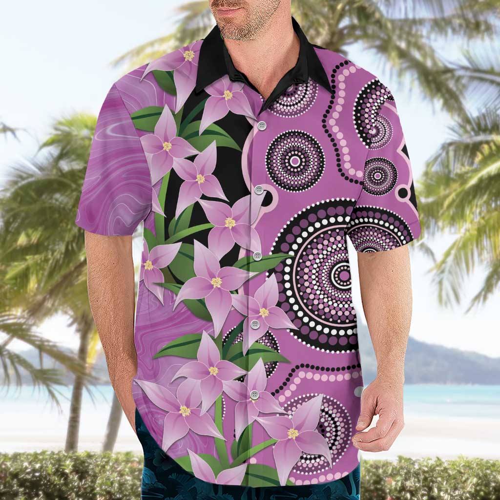 Australia Boronia Hawaiian Shirt Aussie Native Flowers Indigenous Art - Aussie Hoodie