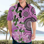 Australia Boronia Hawaiian Shirt Aussie Native Flowers Indigenous Art - Aussie Hoodie