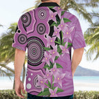 Australia Boronia Hawaiian Shirt Aussie Native Flowers Indigenous Art - Aussie Hoodie