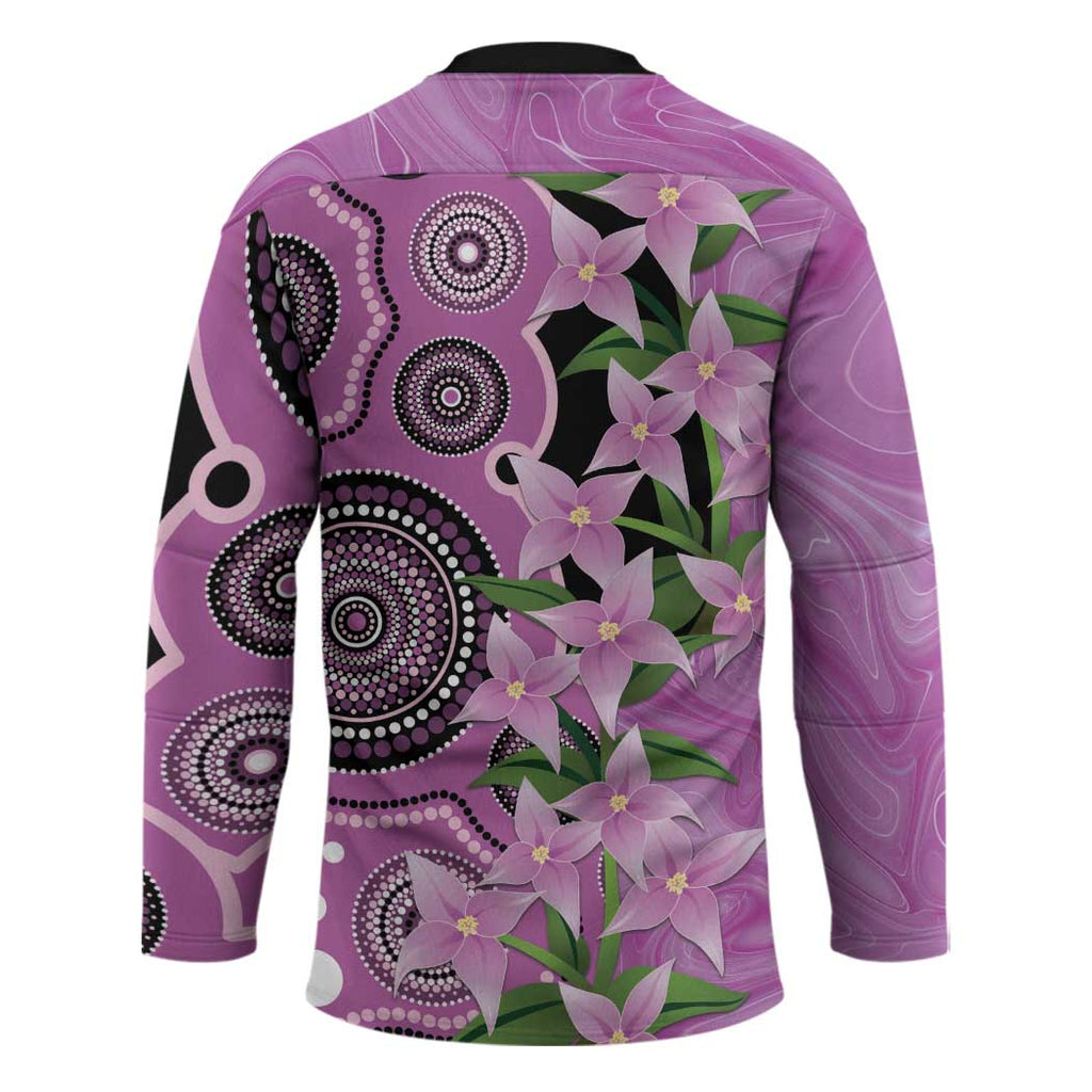 Australia Boronia Hockey Jersey Aussie Native Flowers Indigenous Art - Aussie Hoodie