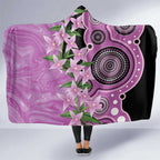 Australia Boronia Hooded Blanket Aussie Native Flowers Indigenous Art - Aussie Hoodie
