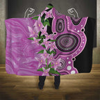 Australia Boronia Hooded Blanket Aussie Native Flowers Indigenous Art - Aussie Hoodie
