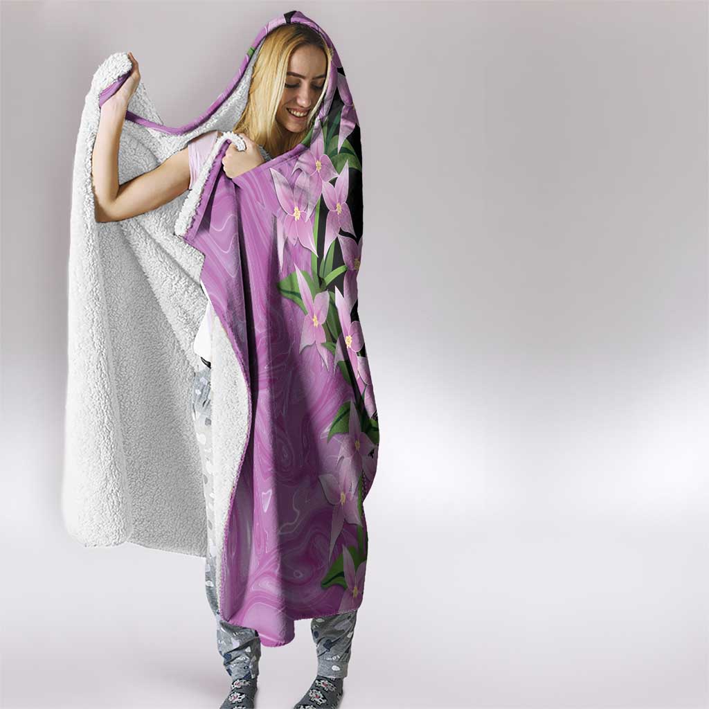 Australia Boronia Hooded Blanket Aussie Native Flowers Indigenous Art - Aussie Hoodie