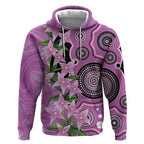 Australia Boronia Hoodie Aussie Native Flowers Indigenous Art - Aussie Hoodie