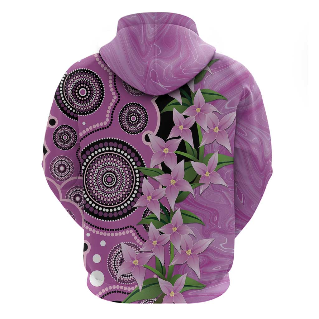Australia Boronia Hoodie Aussie Native Flowers Indigenous Art - Aussie Hoodie
