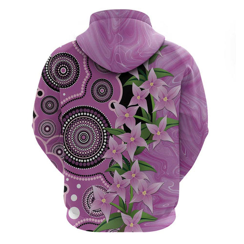 Australia Boronia Hoodie Aussie Native Flowers Indigenous Art - Aussie Hoodie