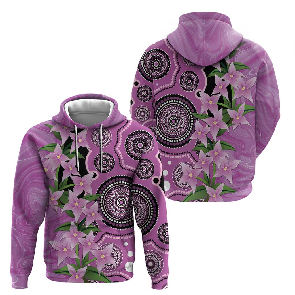 Australia Boronia Hoodie Aussie Native Flowers Indigenous Art - Aussie Hoodie