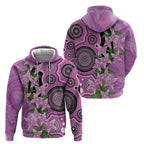 Australia Boronia Hoodie Aussie Native Flowers Indigenous Art - Aussie Hoodie
