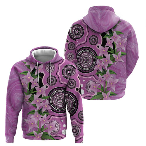Australia Boronia Hoodie Aussie Native Flowers Indigenous Art - Aussie Hoodie
