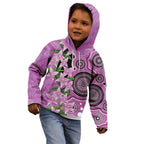Australia Boronia Kid Hoodie Aussie Native Flowers Indigenous Art - Aussie Hoodie