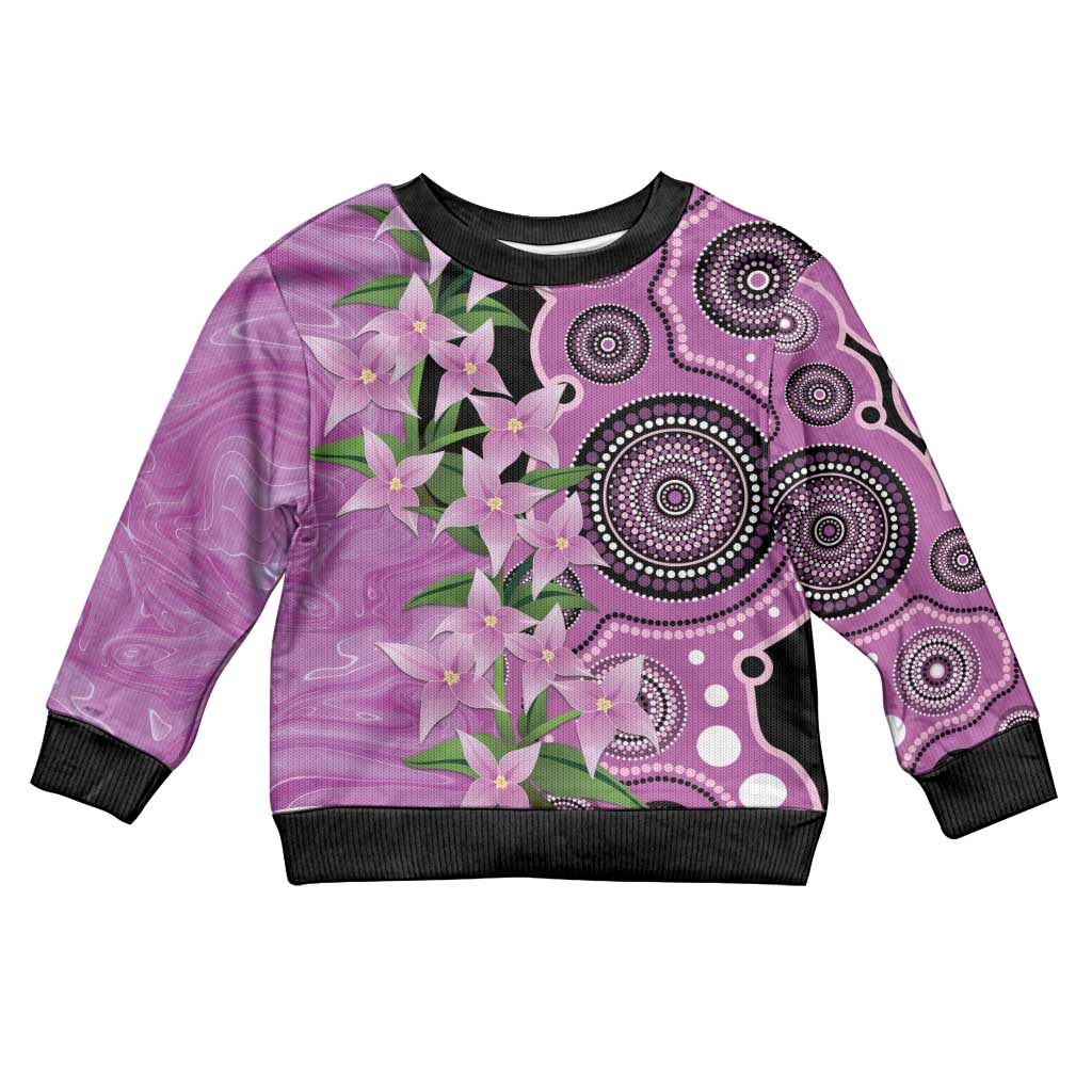 Australia Boronia Kid Ugly Christmas Sweater Aussie Native Flowers Indigenous Art - Aussie Hoodie