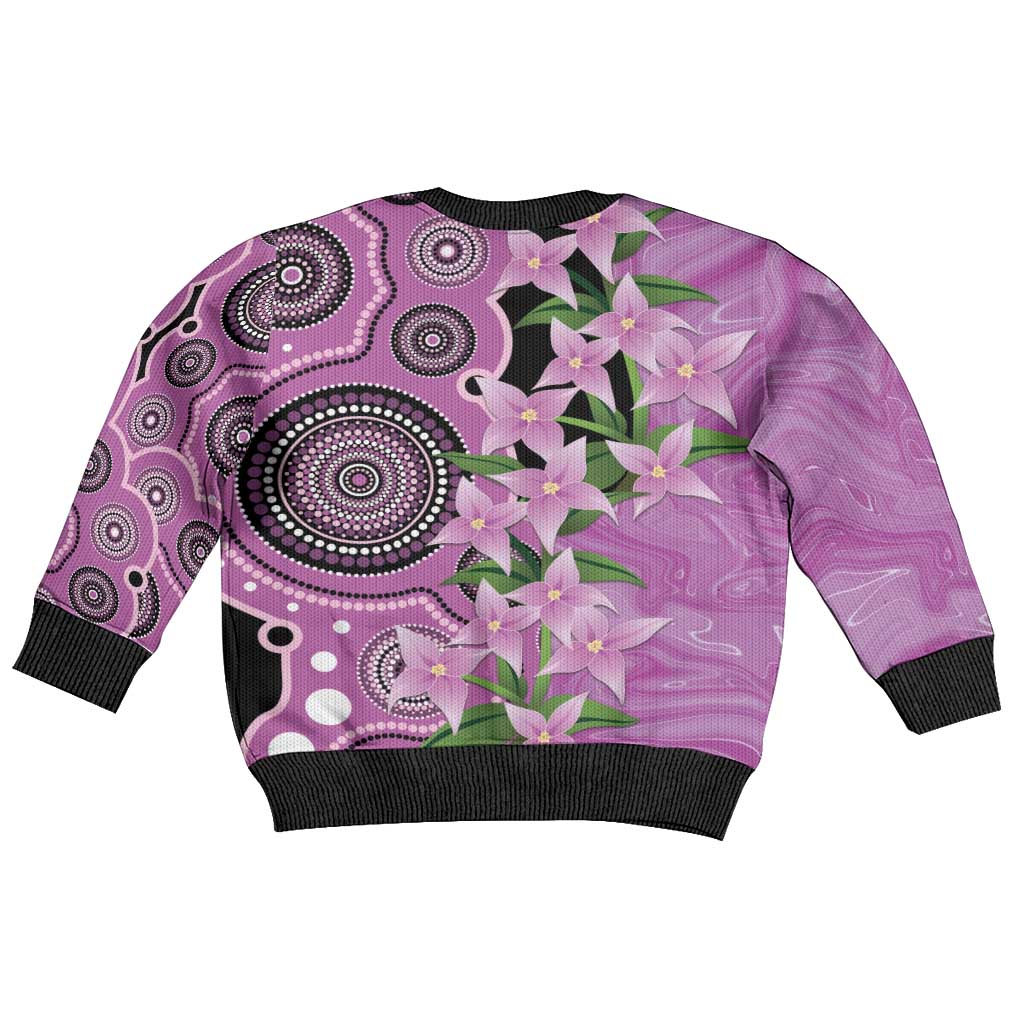 Australia Boronia Kid Ugly Christmas Sweater Aussie Native Flowers Indigenous Art - Aussie Hoodie