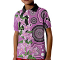 Australia Boronia Kid Polo Shirt Aussie Native Flowers Indigenous Art - Aussie Hoodie